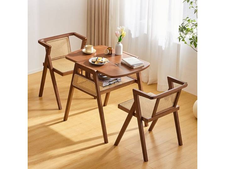 Ensemble de table et chaises de balcon en rotin décontracté, une table et deux chaises, petite table à thé, ensemble trois pièces pour l'extérieur