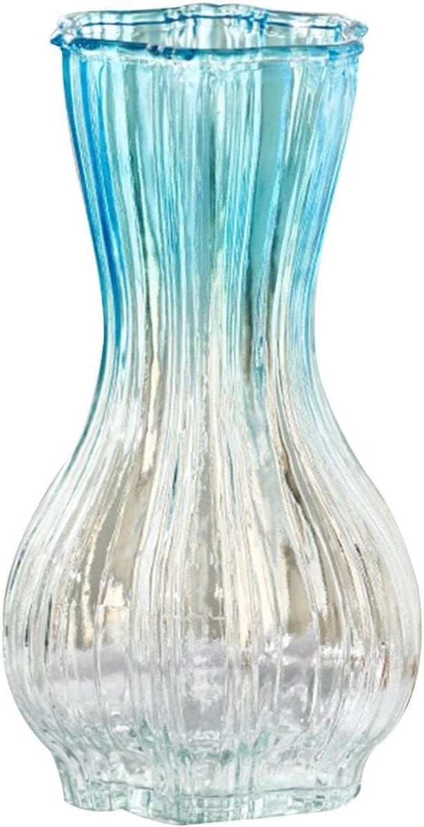 Handgemaakte blauwe glazen decoratieve vaas, Hoogte: 25 cm