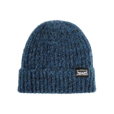 Strickmütze LEVI'S "SUNSET BEANIE", Damen, blau (navy blazer), Baumwolle, Mützen Strickmütze