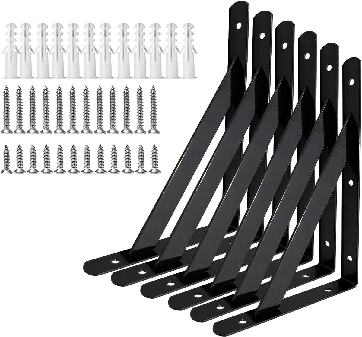 Stevige Zware Plankdragers voor Wandmontage - Set van 3 Paar