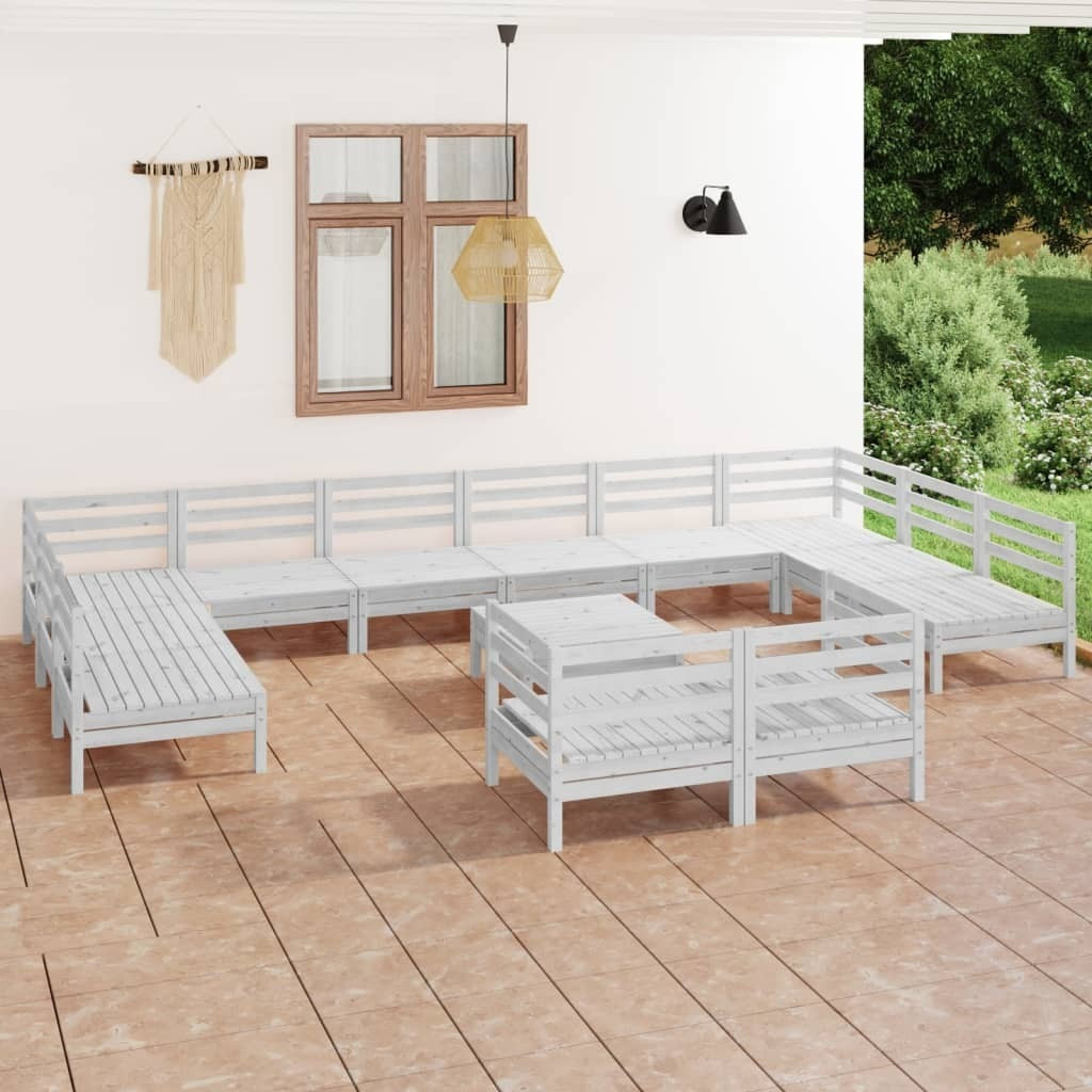 Prolenta Tuinset 13-delig Wit Massief Grenenhout