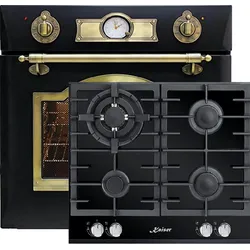 Kaiser Herd-set / Retro Elektro Einbau Backofen EH 6355 EM 67L + KCG 6380 Gaskochfeld 60cm