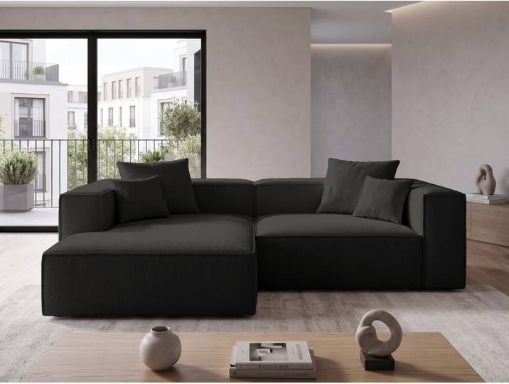 Ecksofa L Links Vellaro Schwarz