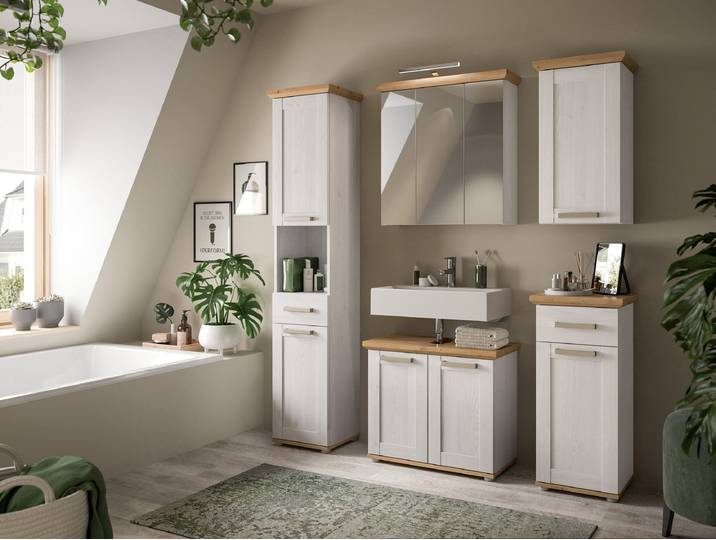 Meuble suspendu Verona 39 x 71 x 34cm Blanc/Bois