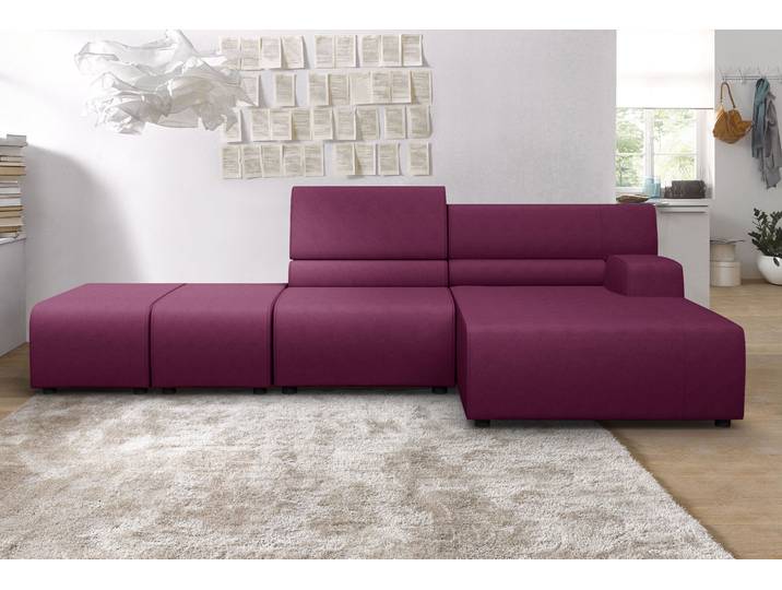 Ecksofa EGOITALIANO Babouche, Designsofa mit aussergewöhnlichem Sitzkomfort zum Wohlfühlen , pink (fuchsia), B:384cm T:98cm, 100% Polyester. Wasserabweisende Mikrofaser., Sofas, Ecksofa