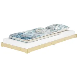 Erst-Holz Studentenbett Bodenbett Futon extra niedriges Bett für Mansardenzimmer 90x200 Fichte Tanne geölt V-60.47-09 ohne Zubehör