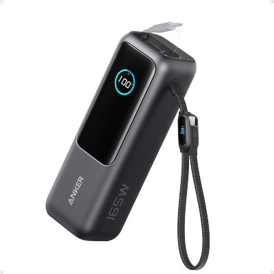 Anker Laptop Power Bank (25K, 165W, Built-In and Retractable Cables)