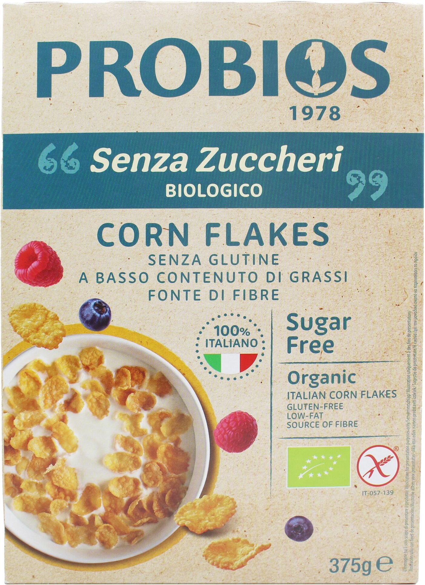 PROBIOS Corn Flakes Senza Zuccheri 375 G 
