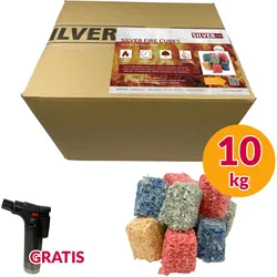 10 kg SILVER Fire Cubes - Schnell & sicher Anzünden für Kamin, Ofen, Grill & Lag...