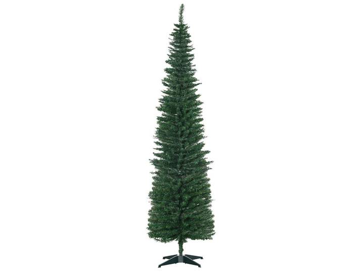 Homcom Weihnachtsbaum 499 Spitzen Tannenbaum mit Kunststoffständer Grün, 210 cm, Dekoration, Weihnachtsdekoration, Christbaum & Zubehör