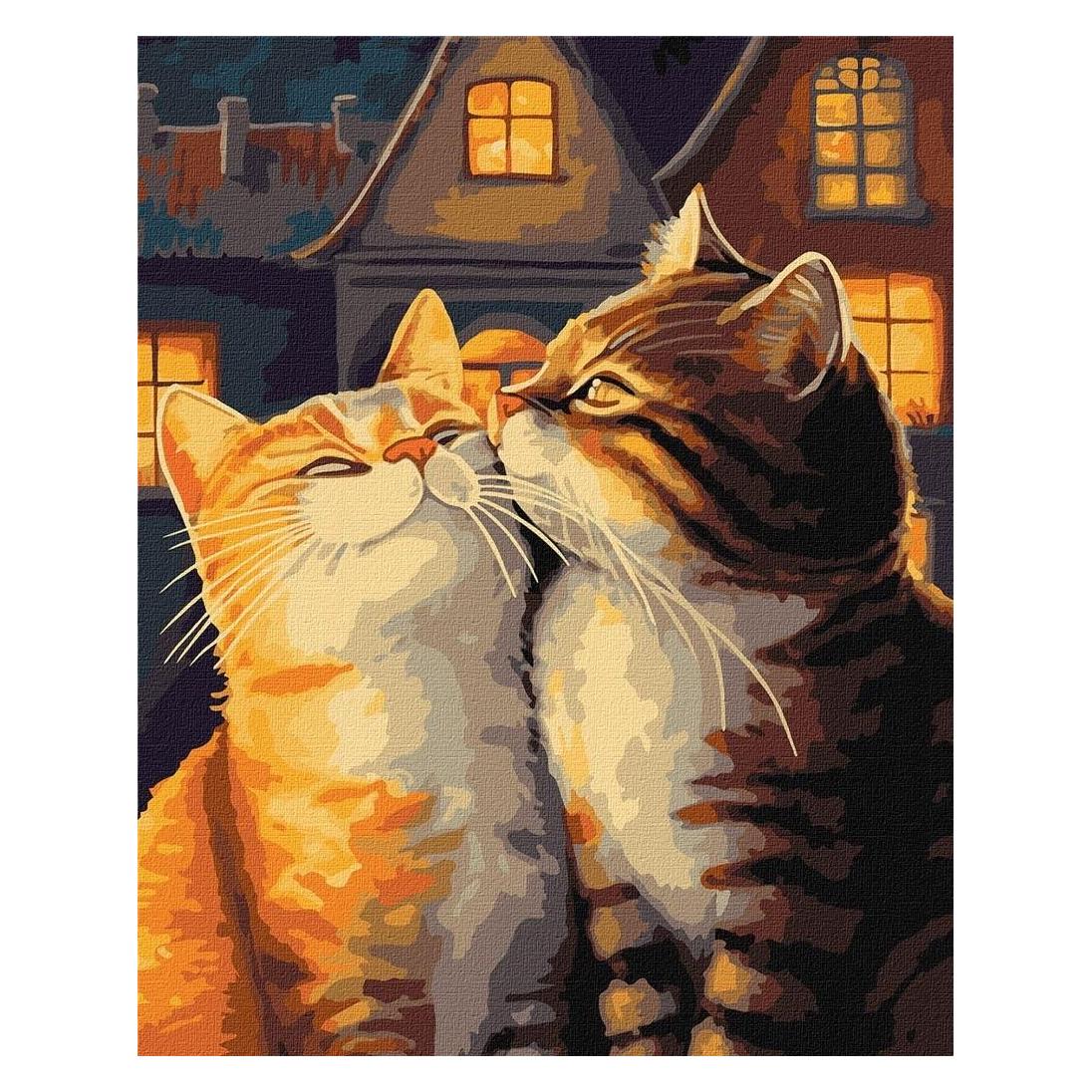 Ideyka Malen nach Zahlen - Verliebte Katzen 40x50cm (KHO6526)