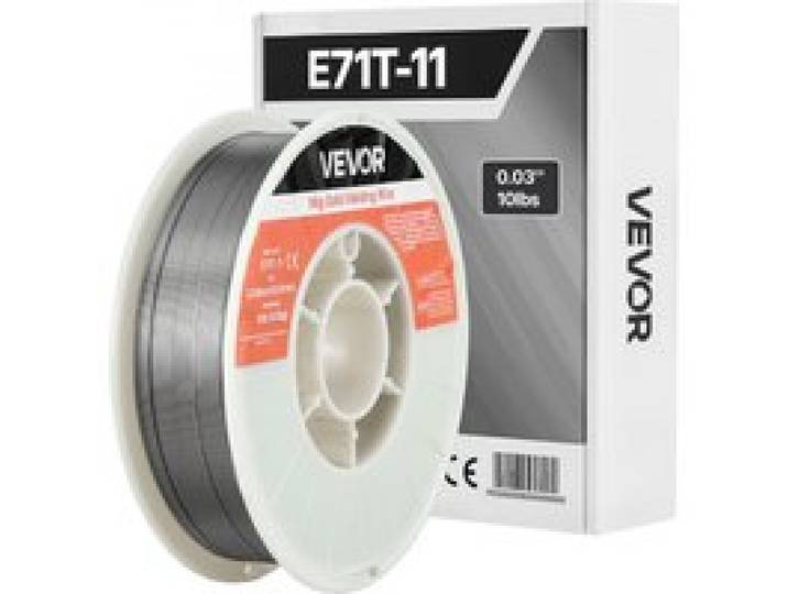 VEVOR Fülldraht 0,8 mm, MIG Schweißdraht E71T-11, 4,5 kg Gaslose Drahtrolle für Baustahl mit Geringer Spritzerbildung für Alle Schweißpositionen, Selbstschützend für den Außeneinsatz, 1 Stk.