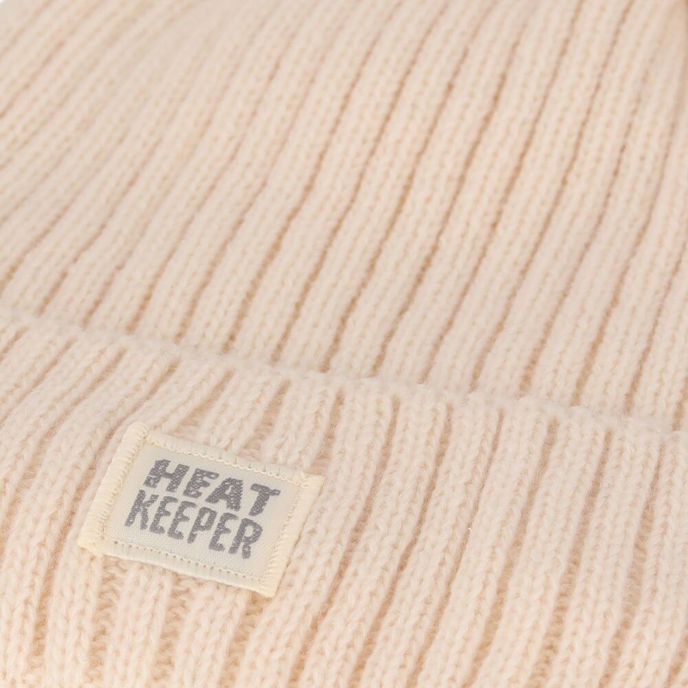 Bommelmütze HEATKEEPER, Damen, beige (sanftes weiß), Obermaterial: 100% Polyester, Mützen Bommelmütze, für Herbst- und Wintermode, für Outdoor-Aktivitäten sanftes weiß Einheitsgröße