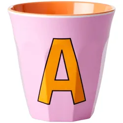 RICE Melamin Becher Buchstaben, Ø9 x H9cm, mehrfarbig, A2