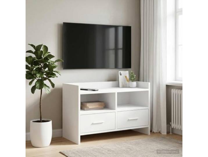 GKMBCVDFR TV-Schrank Holzwerkstoff 71,5 x 33 x 47 cm Weiß Lowboard Stilvolles Lowboard, robuste Konstruktion, vielseitiger Stauraum, einfache Reinigung, unkomplizierter Aufbau