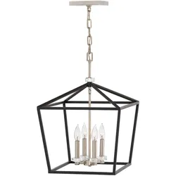 Pendelleuchte Hängelampe Deckenlampe Esszimmerleuchte Schwarz Kristalle B 40,5cm