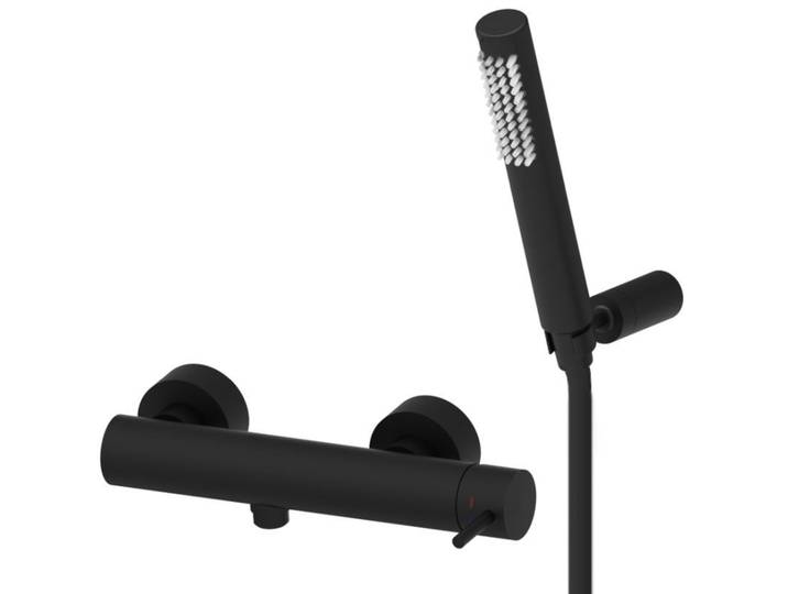 Mitigeur de douche avec accessoires, noir mat (LIG168DNO)