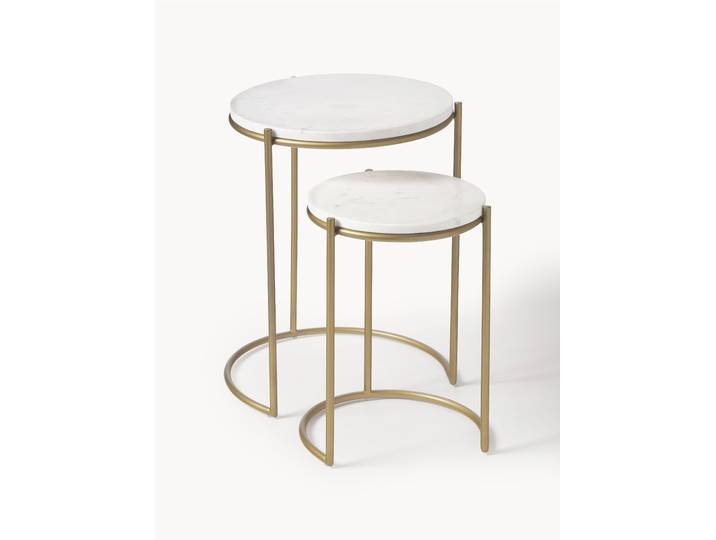 Tables gigognes en marbre Ella, 2 pièces
