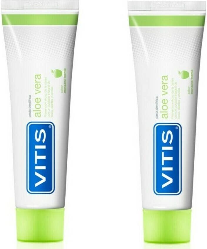Vitis Aloe Vera Manzana-Menta Pasta Dentífrica 2x150ml