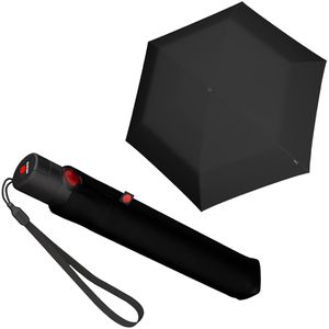 Knirps Regenschirm U.200 Ultra Duomatic, black, sturmfest, Auf-Zu-Automatik, Ø 95 cm, 26 cm, Taschenschirm