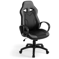 BOOOM Gamingstuhl Savino Lederoptik Schwarz, Grau Schwarz /