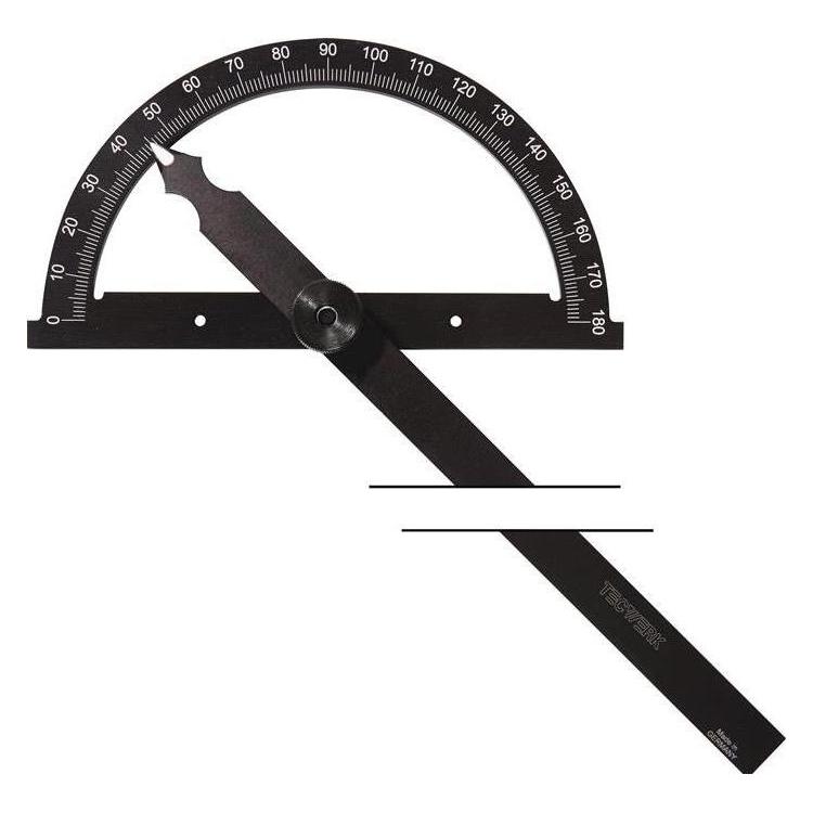 Tecwerk Winkelmesser Gradbogen-Ø 80 mm Schenkellänge 120 mm (2000858560)