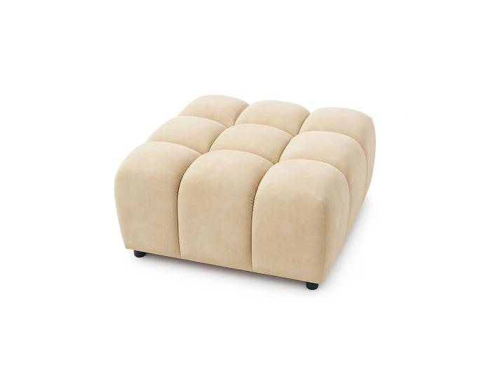 Kaiser Möbel Hocker, Modulhocker Bolla, stoff Bluvel, Creme, Holz, 96x42x96 cm, Wohnzimmer, Sessel, Hocker & Hockerbänke, Sitzwürfel