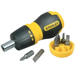 STANLEY Bit-Schraubendreher kurz 6 Bits Ratsche Schl. Phillips - 0-66-358