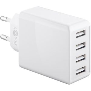 Goobay USB-Ladegerät 44962, 30 Watt, 4x USB-A, 4 Ports, Schnellladegerät