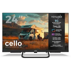 Cello Voyager Smart Camping-TV mit Pitch Perfect Sound System, Tizen OS und integriertem 5G-Router 24 Zoll
