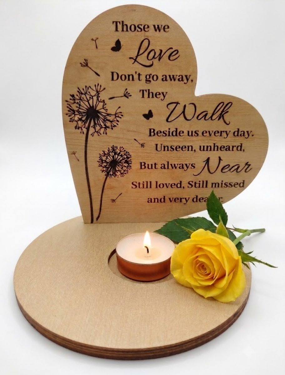 Herdenking waxinehouder - Those we love don't go away - Hemel - Troost cadeau