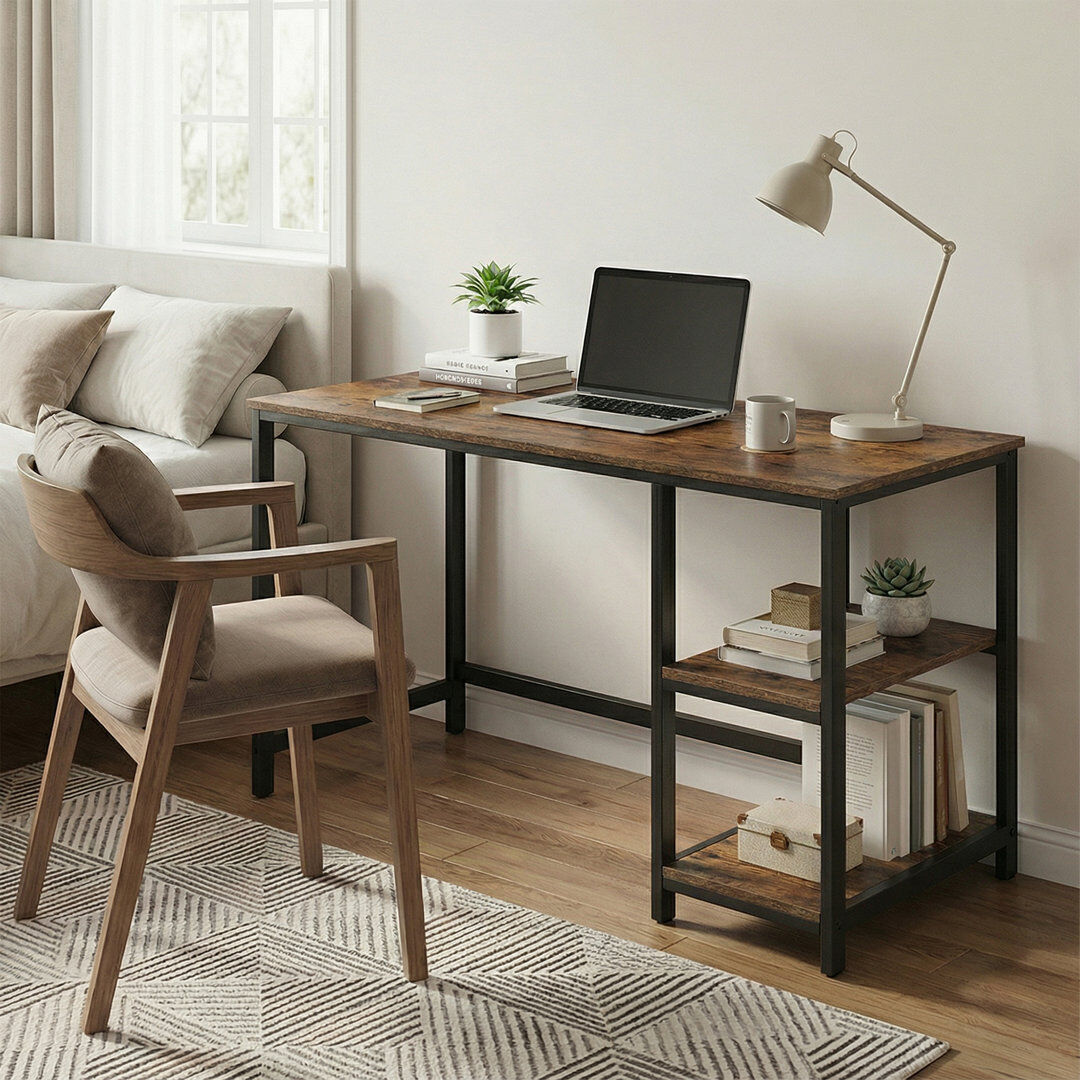 Rio Steel Computer Desk brown 76cm H X 120cm W X 60cm D