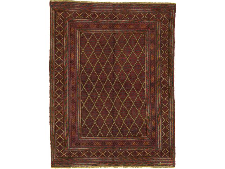 Afghan Nimbaft Teppich 146x188 Handgewebt Orientteppich Wolle