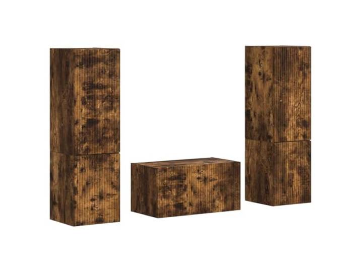 LKJephalotrop 5-teiliges TV Schrank Set Wandregal Geräucherte Eiche Flexibles TV Möbel Set für Schlafzimmer und Wohnzimmer bietet praktischen Stauraum an der Wand.