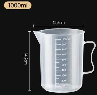 Uplift Treasures Clear Graduated Plastic Measuring Cup With Lid Large Mixing Beaker 1000ml