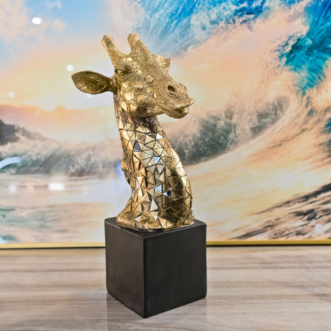 Latitude Vive Amiaa Handmade Resin Bust Decorative Object Gold 39.5cm H X 17cm W X 20cm D