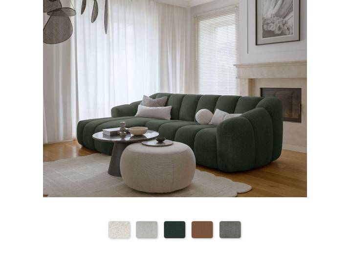MIUFORM Shell - S Canapé accoudoir GAUCHE - 255x165 cm - Vert foncé- Canapé modulable Canapé