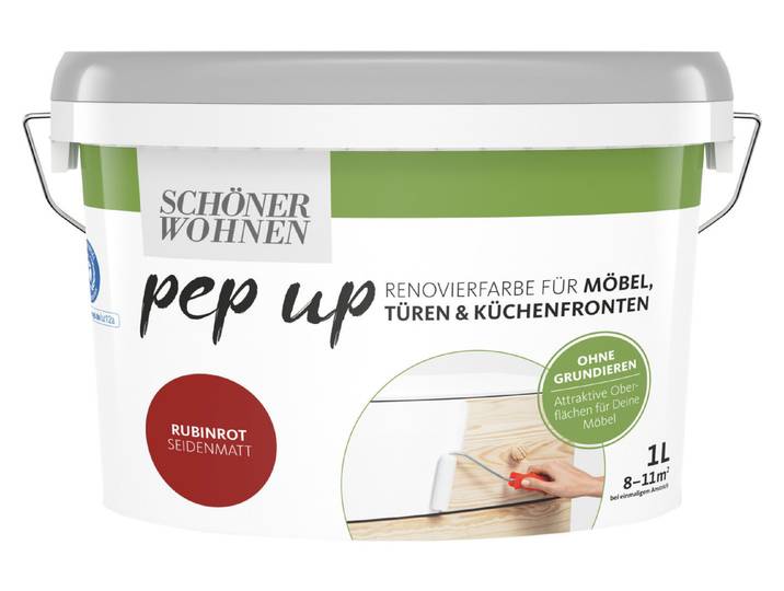 Schöner Wohnen Renovierfarbe Pep Up Rot 1 l 10 m²