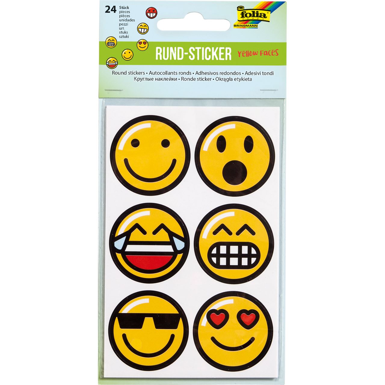 folia 24 Aufkleber Emojis verschiedene Motive