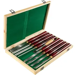VEVOR Stechbeitel-Set, 8-teilig, Drehmeißel, 17 cm, Holzbearbeitungsmeißel, Holzmeißel, Drehwerkzeuge, Holzwerkzeugkasten für Holzschnitzerei, Wurzelschnitzerei, Möbelschnitzerei, Drehmaschinen