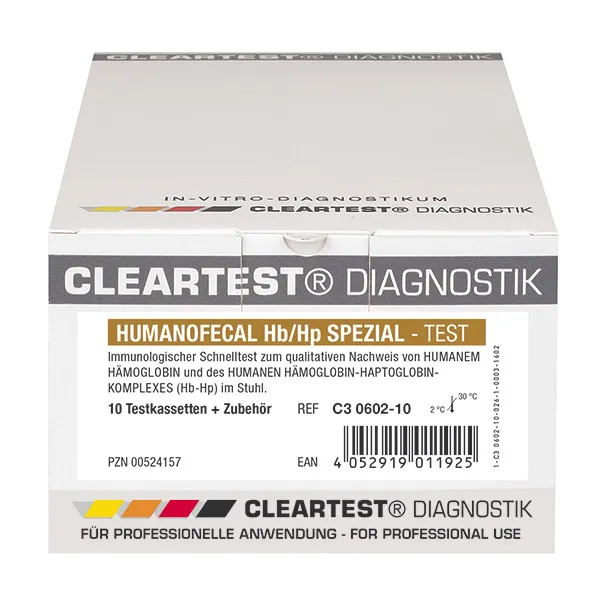 Servoprax GmbH CLEARTEST® Stuhltest Humanofecal Hb/Hp Spezial 10 Tests C30602-10