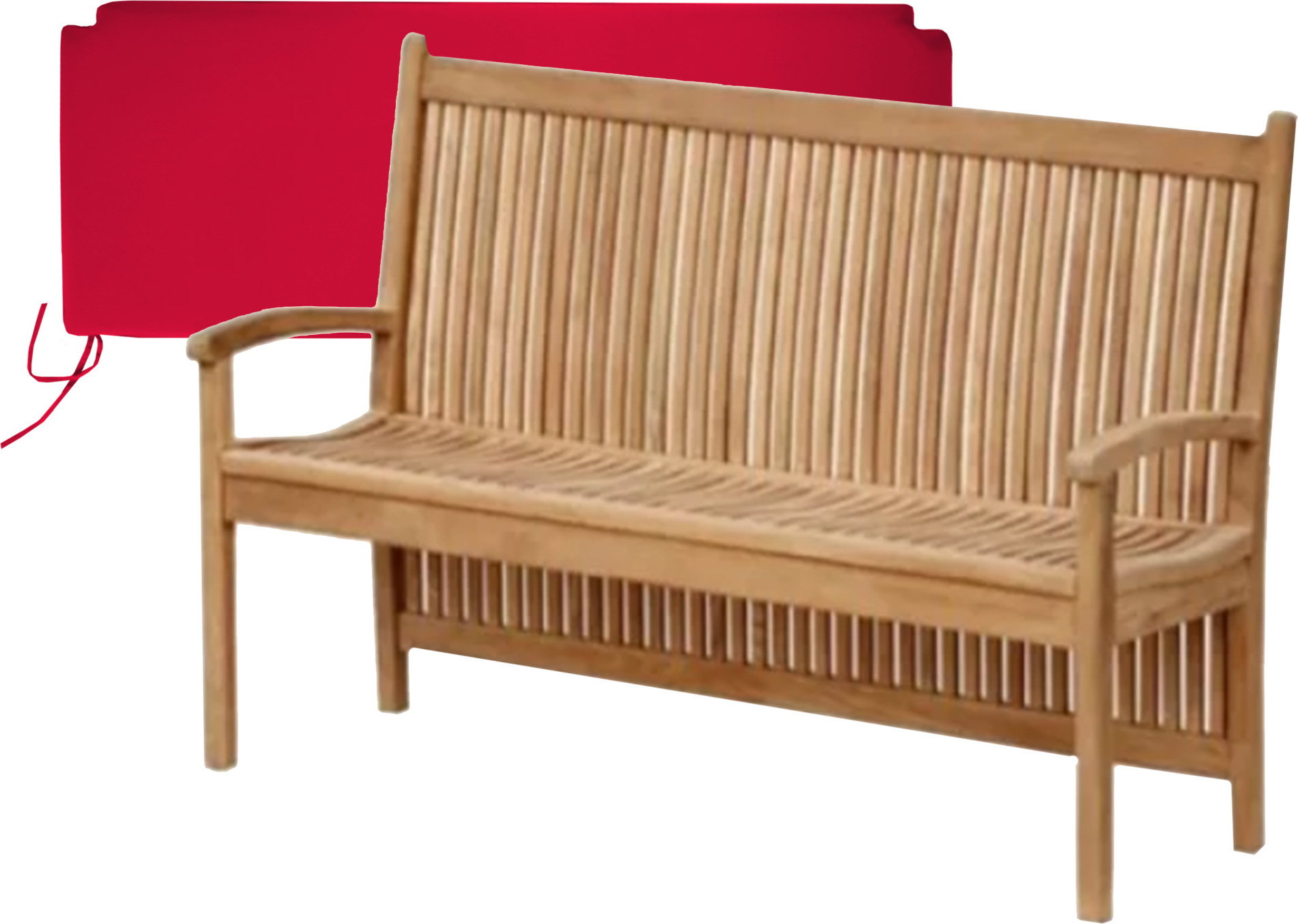 Gartenbank Pescara Teak Massivholz 120 cm Rot