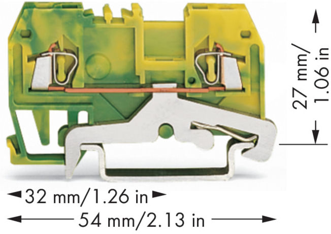 WAGO Bornier de terre 279-907 gn/ge 0,08-1,5 mm² (279-907)
