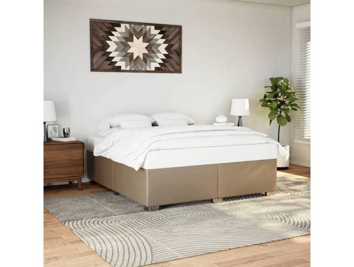 Cadre de lit Cappuccino 200x200 cm Similicuir sommier cadre de lit plateforme cadre de lit rembourré meuble de 3284575