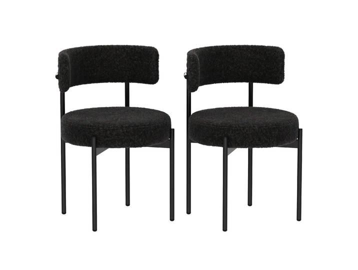 Esszimmerstuhl Teddy ELYSE 2er Set schwarz