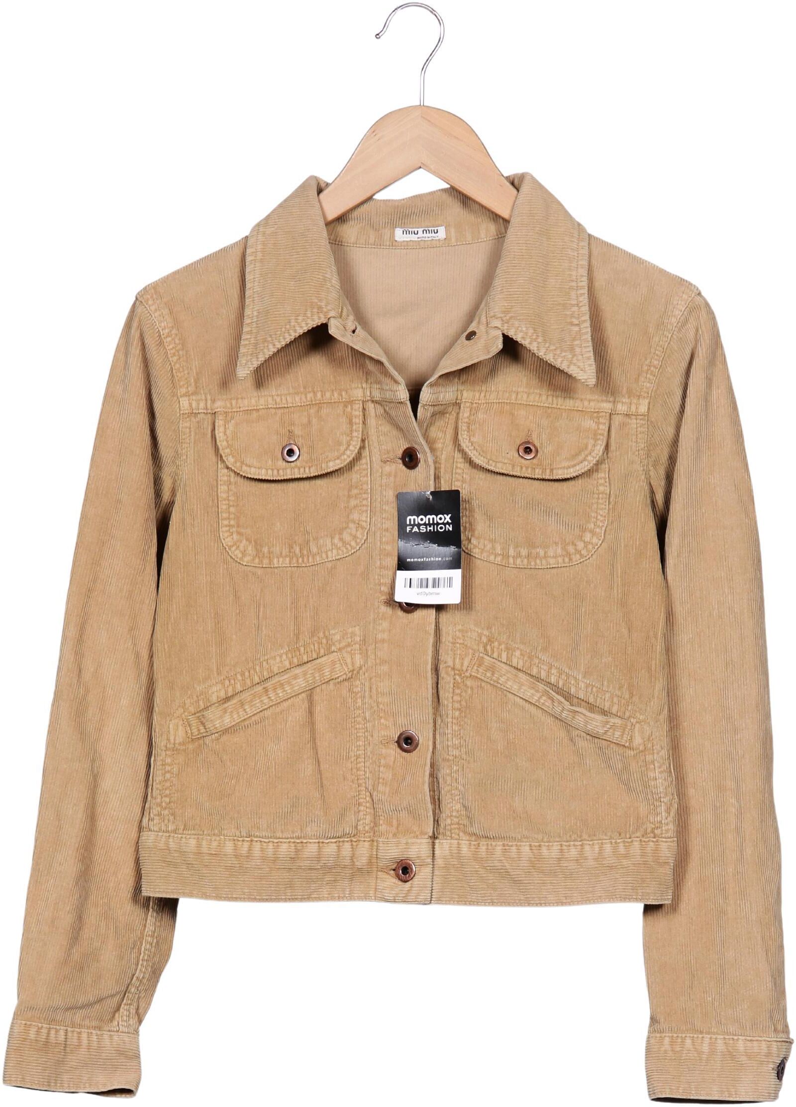 Miu Miu Damen Jacke, Beige, Gr. S, Baumwolle - Second Hand