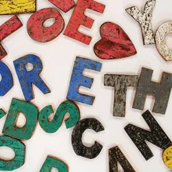 Colour Rustic Bark Letters - I love you more than words can say(28)