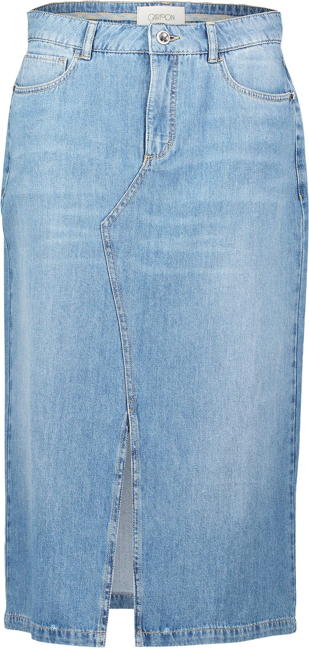 Jeansrock CARTOON "Jeansrock mit Waschung", Damen, Gr. 38, blau, Einsatz: 100% Baumwolle CO., Röcke Jeansrock