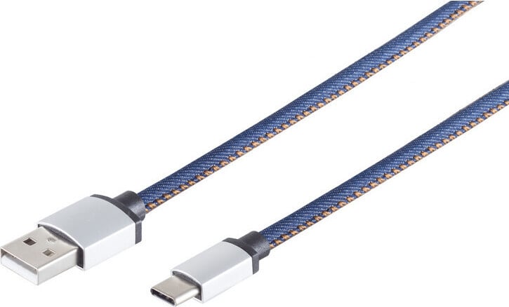 S-CONN USB A naar USB C kabel, 2 meter, USB 2.0, 0,48 Gbit/s, Blauw
