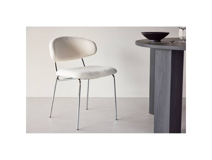 Stilvoller Stuhl 2er-Set Hamn Stoff Weiss - Material: Polyester/Stahl - Stuhl 2er-Set